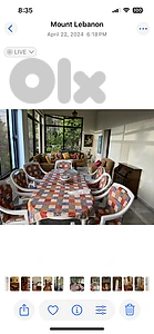 garden or balcony long table with 10 chairs