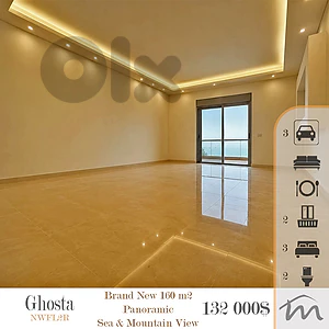 Ghosta | 875$/m² | Brand New 3 Bedroom Apt | Open Sea View | 3 Parking