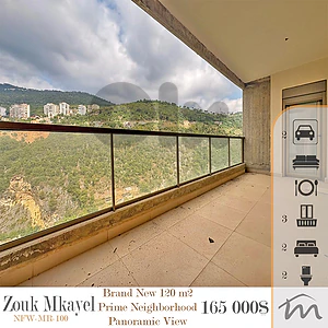 Zouk Mikayel | Brand New 120m² | Panoramic View | Building Age 5