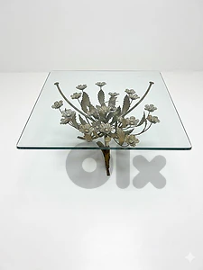 طاولة نص ولا اروع شغل ايطالي تصميم السبعينات  vintage flowers table