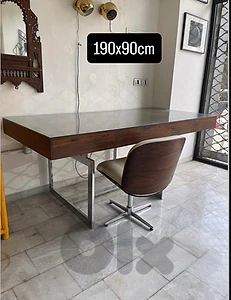 Vintage desk crome 1970’s مكتب مميز مع كرسي تصميم السبعينات ولا اروع