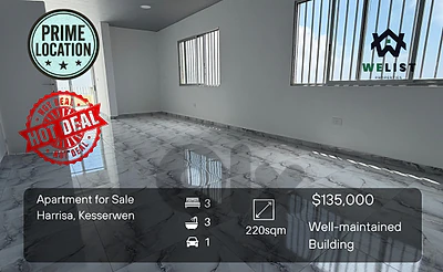 Apartment for sale in Harissa - Daroun شقة للبيع في حاريصا درععون Apartment for sale in Harissa - Daroun شقة للبيع في حاريصا درععون