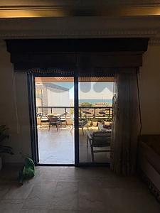 luxury tan and brown elegant curtains (free delivery) wood included