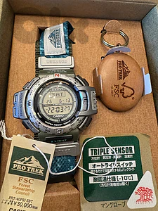RARE 1996 CASIO PRO TREK PRT-40FSJ-3BT FSC EDITION - FULL SET