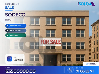 Investment,super prime location building for sale in sodeco- achrafieh