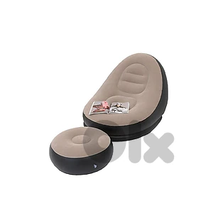 Inflatable Sofa Flocked With Footrest - أريكة قابلة للنفخ مع مسند قدم