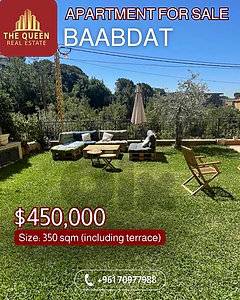 apartment in baabdath with terrace  for sale