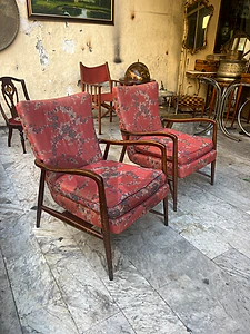Mid-century pair modern lounge chairs