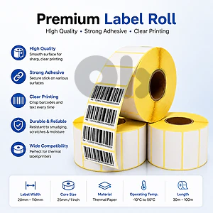 thermal labels rolls for barcodes and prices retail