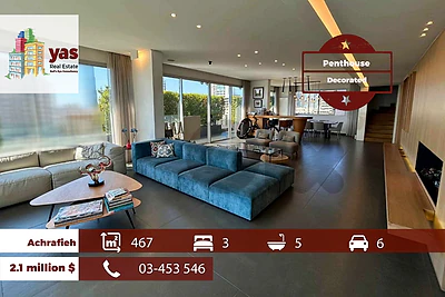 Achrafieh/Rizk 467m2 | Penthouse | Amazing View | High End | OH