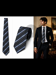 Christain Donati Blue Striped Silk Tie