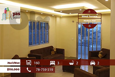 Jbeil/Blat 160m2 | 50m2 Terrace | Modern | Excellent Condition | OH