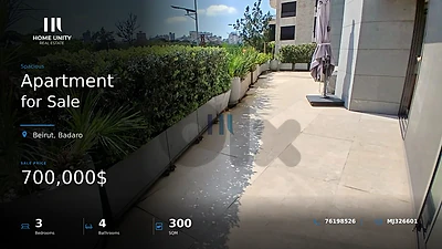 3-bedroom apartment for sale in  Badaro, Beirut