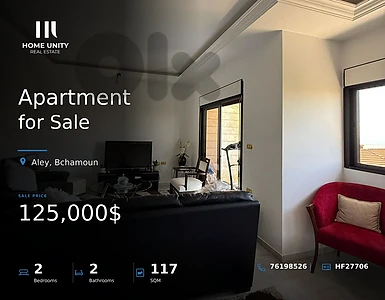 2-bedroom apartment is available for sale in Maderes, Bchamoun, Aley