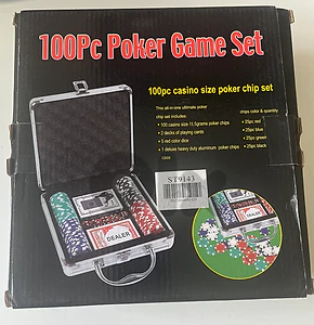 Poker Chips - FULL 100PC POKER GAME SET