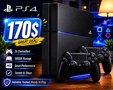 ps4 used like new with free cd and two controllers