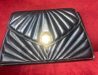 Authentic Vintage Revillon Paris Sunburst Quilted Clutch Shoulder Bag
