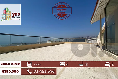 Mazraat yachouh 400m2 | 70m2 Terrace | Duplex | Open View | OH |