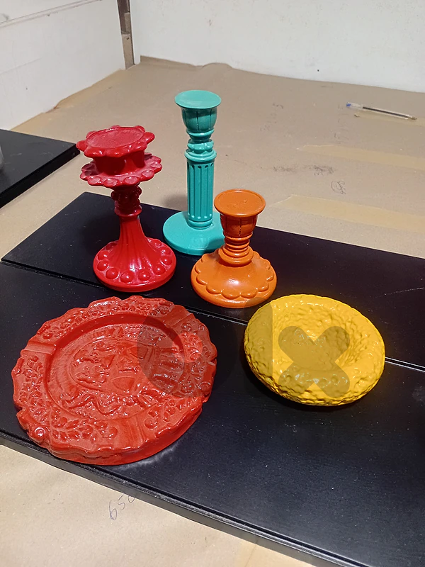 candle holdeers and ashtray