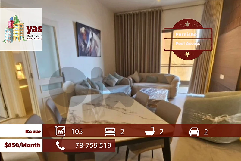 Bouar 105m2 | Furnished | Pool Access | Decorated | ABA