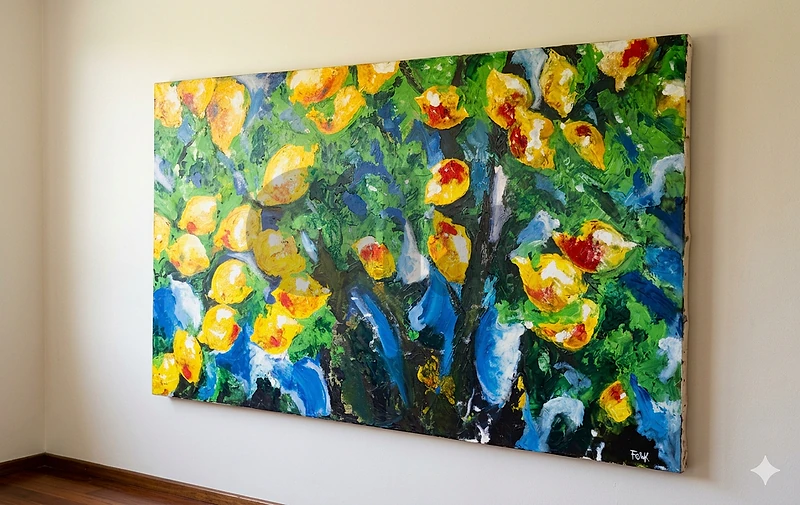 original big size acrylic painting 120 x 60 cm