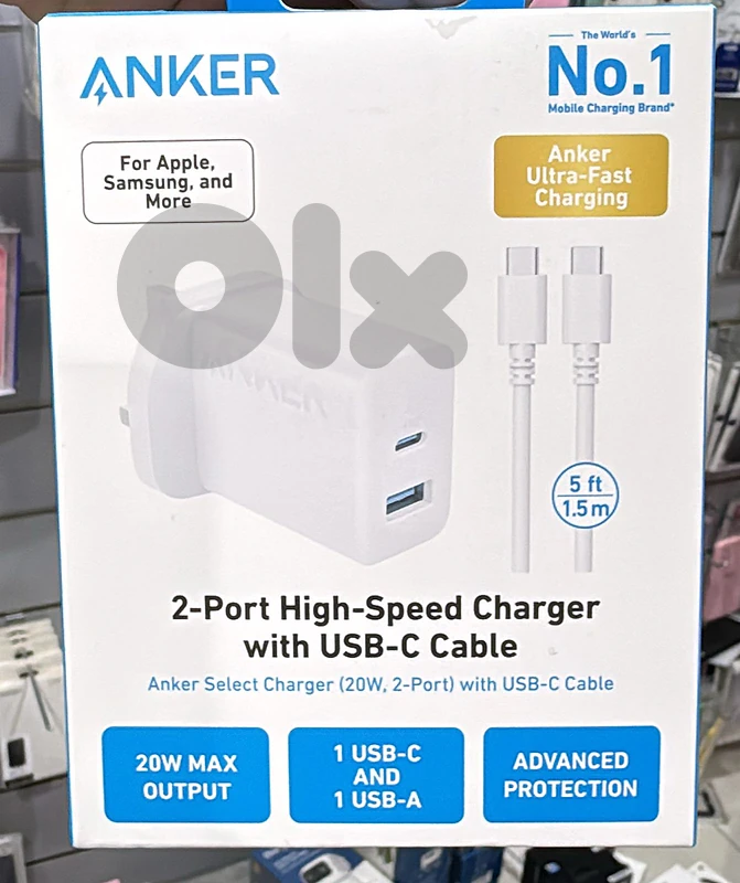 Anker select charger 20w 2-port with usb-c cable B2348k21