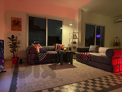 Modern Grey Corduroy Sofa Set (2 Pieces) – Excellent Condition