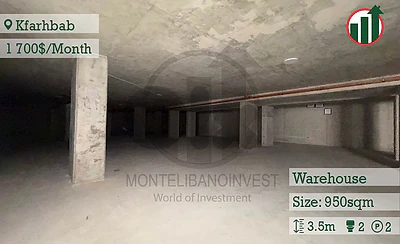 Warehouse for rent in Kfarhbab!!