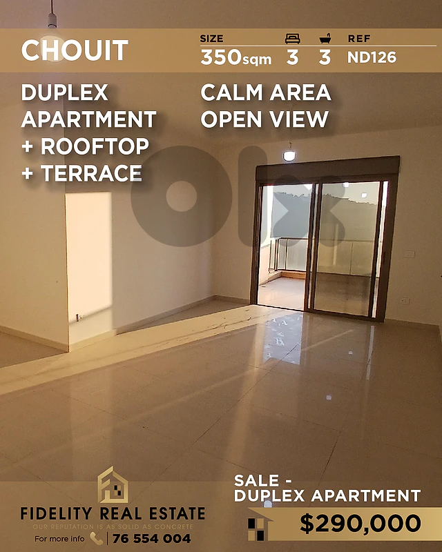 Apartment duplex for sale Chouit ND126 شقة دوبلكس  للبيع في  شويت