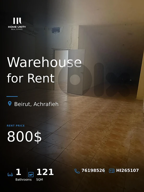 121 sqm warehouse is for rent in Sioufi, Achrafieh, Beirut