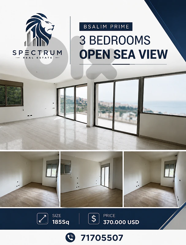 3 BEDROOMS | OPEN SEA VIEW | BSALIM PRIME, (BS-219) N.W