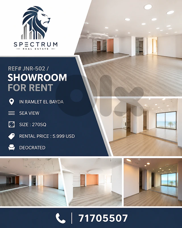 HIGH VISIBILITY SHOWROOM IN RAMLET EL BAYDA | SEA VIEW | JNR-502 (A.F)