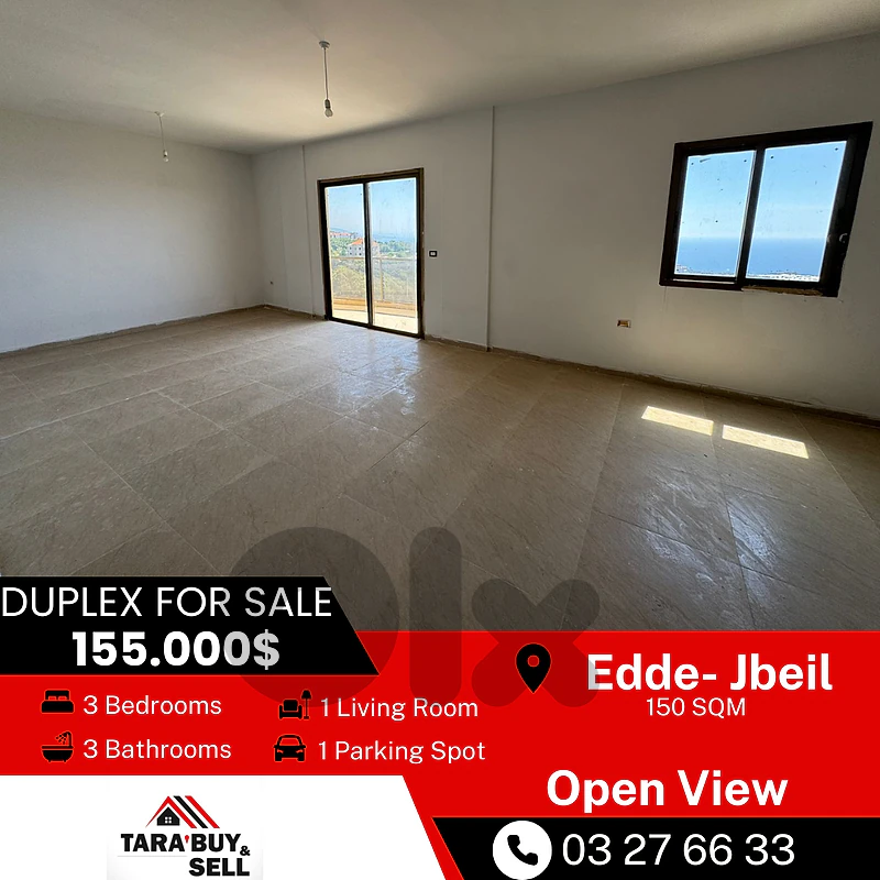 Duplex 150m for sale in Eddeدوبلكس 150م للبيع في اده جبيل