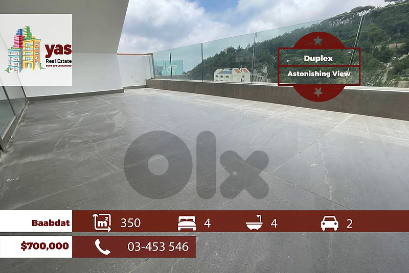 Baabdat 350m2 | Luxury Dupleax | Terrace | Prime Location | View | TCH