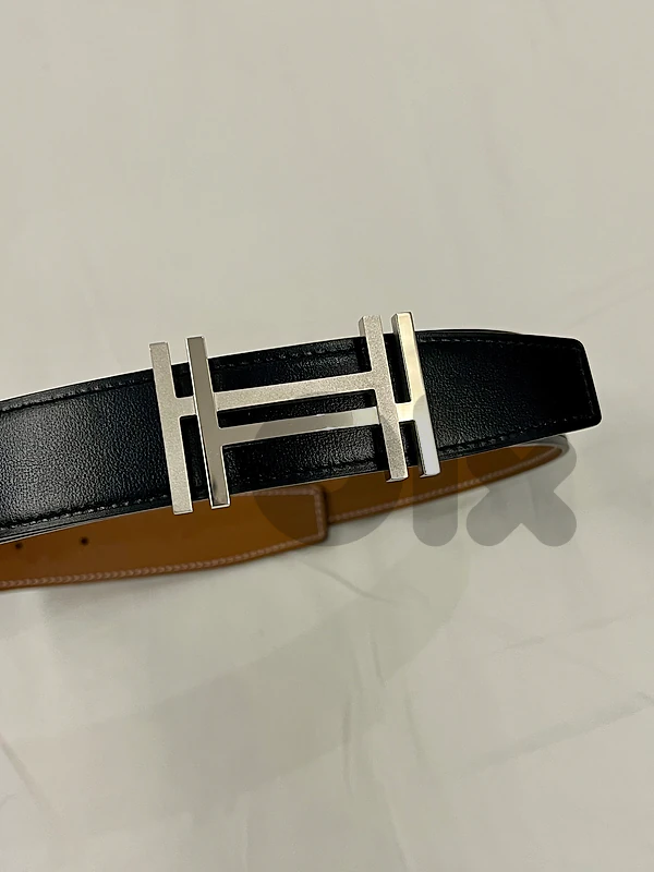 Authentic Hermès H Belt 32mm Black/Gold + Receipt