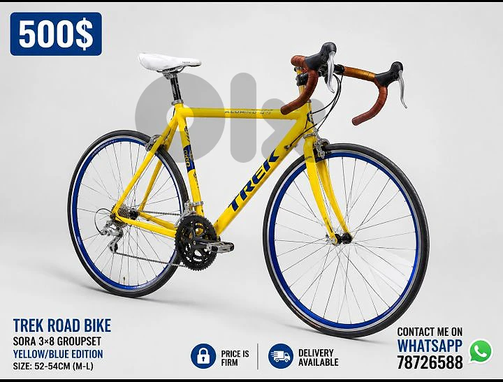 Trek Road Bike — Sora 3×8 — Size 51/53 — 500$