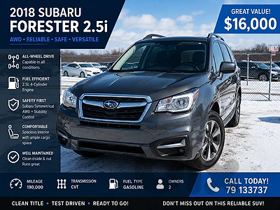Subaru Forester 2018 2.5L Premium