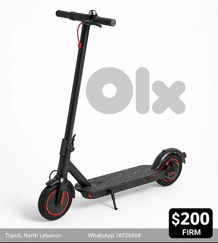 Electric Scooter Black Red Wheels New Tires New Battery 200$ Firm
