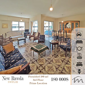New Rawda | Great Building Condition | 3 Bedrooms Apart | 4 Balconies