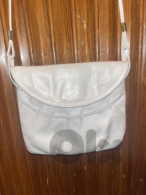 Vintage I SANTI Milano White Leather Crossbody Bag - 1980s