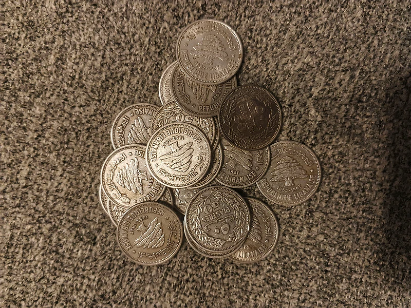 20 pieces of 50 Piastres 1952 ٢٠ حبة ٥٠ قرش ١٩٥٢ فضة