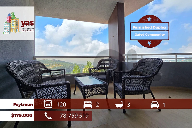 Feytroun 120m2 | Furnished Duplex | Calm Area | Mountain View | DA