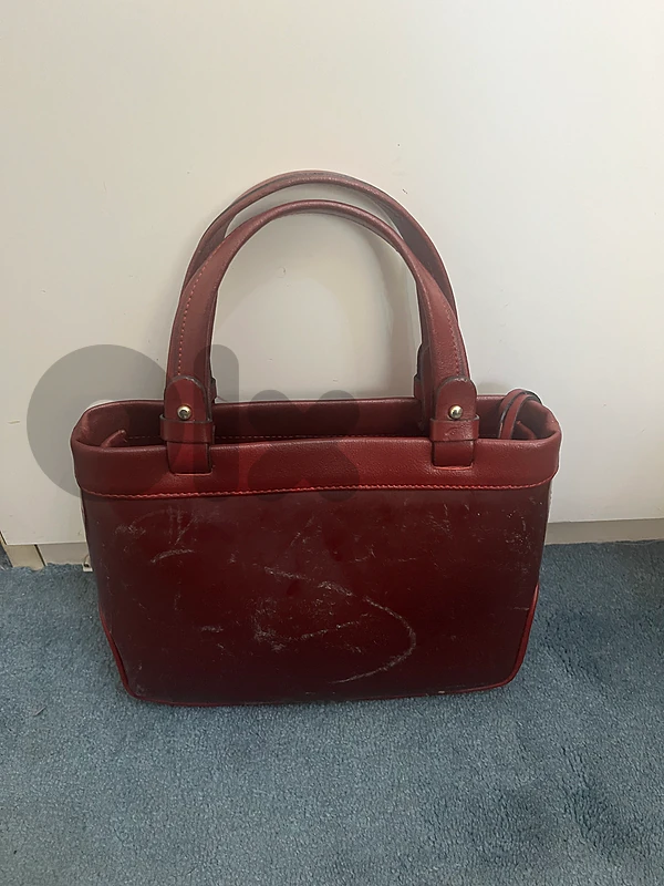Vintage O'Clok Burgundy Leather Satchel Bag - Paris New York