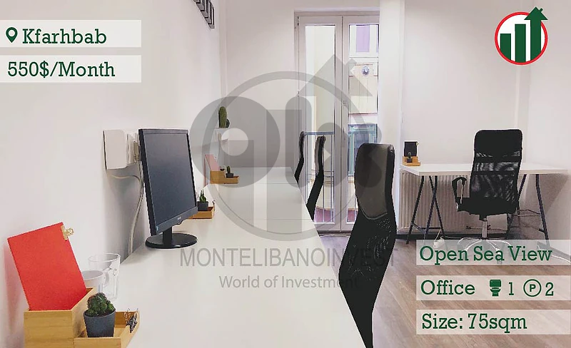 Very Prime Location Office for Rent in Kfarhbab With Open Sea View  !!