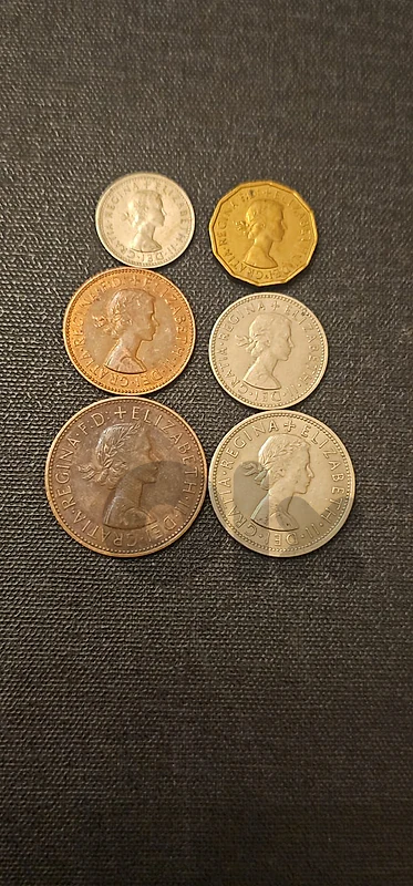 1/2,1,3,6 pence 1967 عملات بريطانية فئات