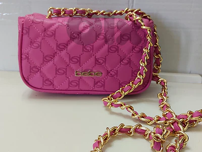 Brand New Bebe Quilted Chain Bag - Pink