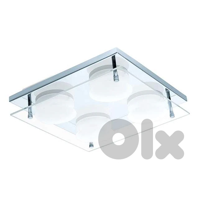 EGLO Abiola Quad LED Ceiling Light – 22×22 cm, 1800 lm Warm White Glow
