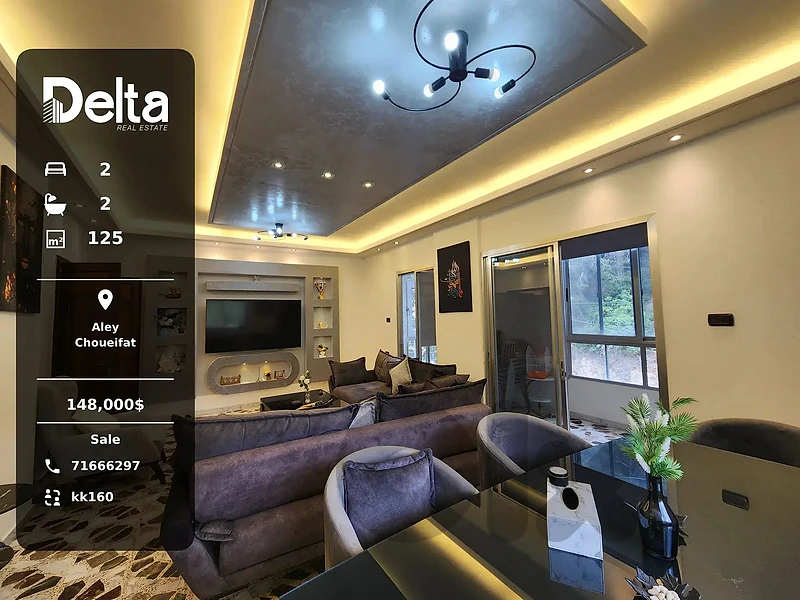 Prime location fully furnished apartment for sale in Chouieifat, Aley
