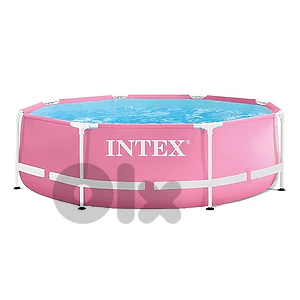 Intex Pink Metal Frame Above Ground Pool 244 x 76 CM - حوض سباحة