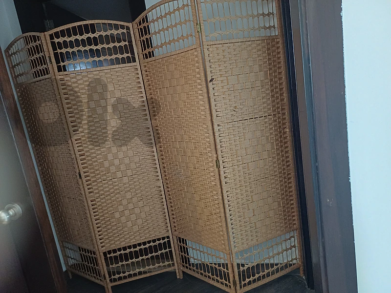 Elegant Woven Room Divider / Privacy Screen – 4 Panels
